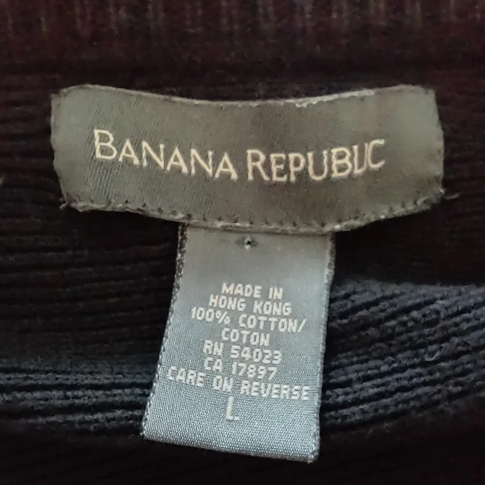 Banana Republic Sweater Men's Adult Large Black Knit Casual V Neck Heavy weight
